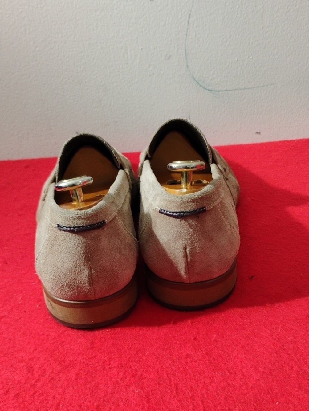 Bruno Magli Men's Suede Penny Loafers in Beige - Picture 6 of 10